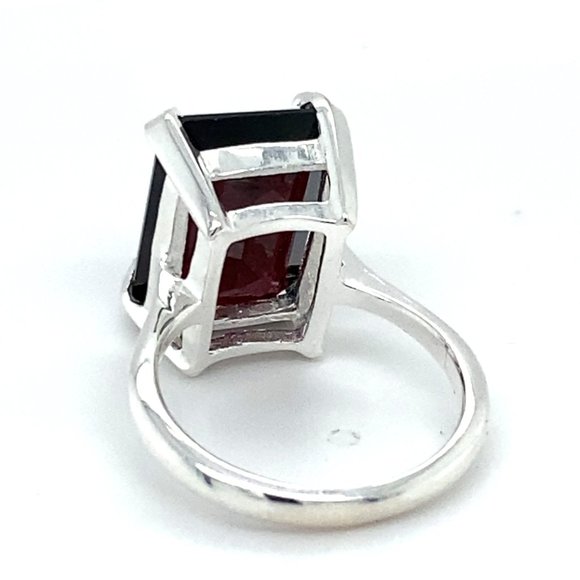 Pyrope 15.60ct Platinum Solid Silver Ring - Picture 4 of 6
